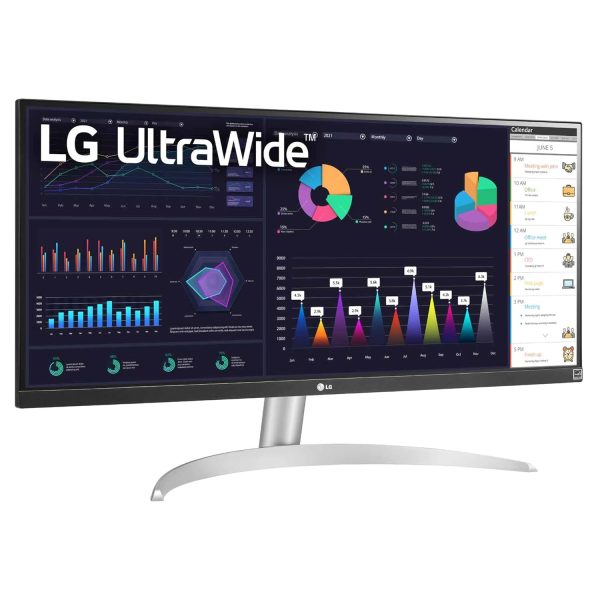 LG UltraWide 29 inch (73 cm) IPS FHD, 2560x1080 pixels, Color Calibrated, 100Hz, 7W x 2 Inbuilt Speaker, USB-C, Display Port, HDMI, White Color-29WQ600