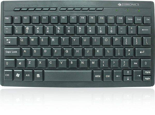 Zebronics ZEB-K04 Mini Multimedia USB Wired Keyboard with 96 UV Coated Keys, Slim & Compact, for PC/Mac