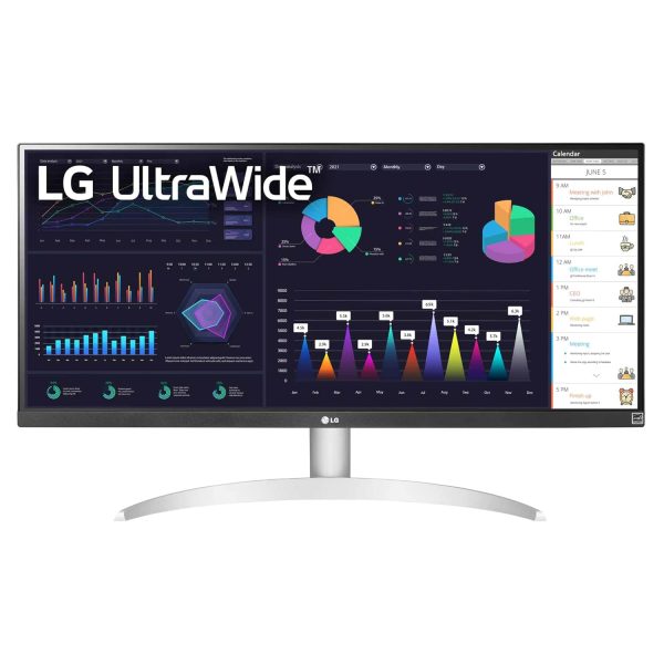 LG UltraWide 29 inch (73 cm) IPS FHD, 2560x1080 pixels, Color Calibrated, 100Hz, 7W x 2 Inbuilt Speaker, USB-C, Display Port, HDMI, White Color-29WQ600