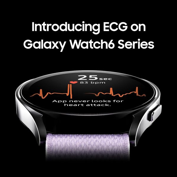 Samsung Galaxy Watch6 LTE (44mm, Silver, Compatible with Android only) | Introducing BP & ECG Features