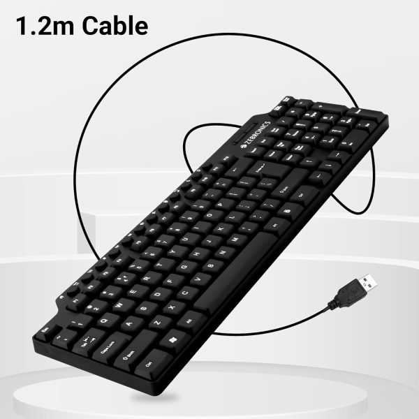 Zebronics ZEB-KM2100 Multimedia USB Keyboard Comes with 114 Keys Including 12 Dedicated Multimedia Keys & with Rupee Key