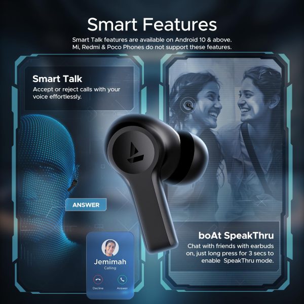 boAt Airdopes Flex 454 ANC TWS in-Ear Earbuds with Smart Features, ANC, 60HRS Playback, Low Latency, Quad Mics, Multi Point Connectivity, ASAP Charge(Gunmetal Black)