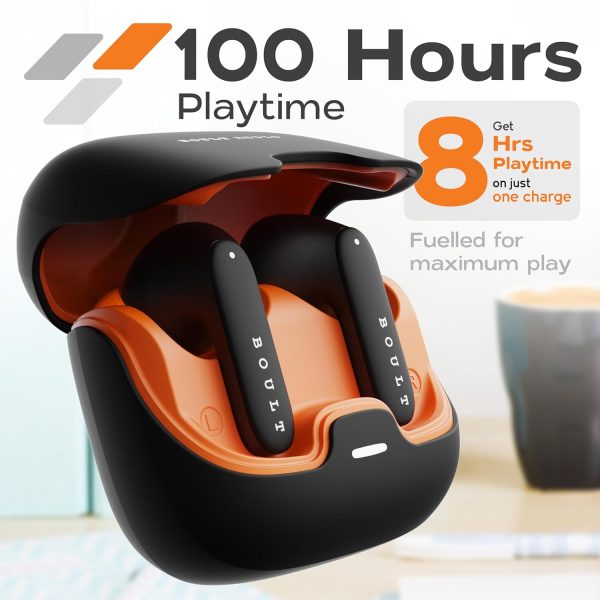 Boult Audio Z40 Pro with 100H Playtime, Quad Mic ENC, 45ms Low Latency Gaming, Premium Rubber Grip Case, 13mm Bass Drivers, Made in India TWS Bluetooth 5.3 Truly Wireless in Ear Earbuds (Midnight)