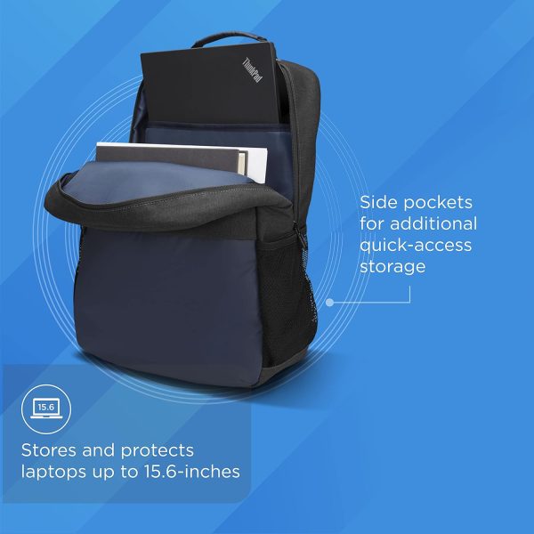 Lenovo 15.6" (39.62cm) Slim Everyday Backpack, Made in India, Compact, Water-resistant, Organized storage:Laptop sleeve,tablet pocket,front workstation,2-side pockets,Padded adjustable shoulder straps