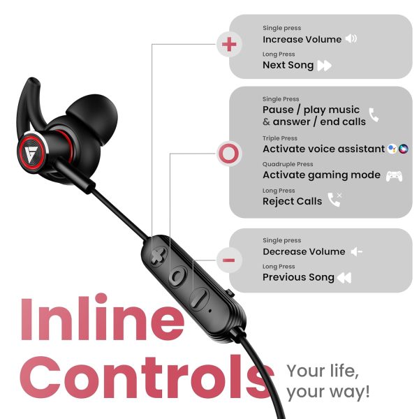 Boult Audio Curve Max Bluetooth Earphones with 100H Playtime, Clear Calling ENC Mic, Dual Device Connectivity, Lowest Latency Gaming, 13mm Bass Driver, Made in India Neckband Wireless Earphone (Black)