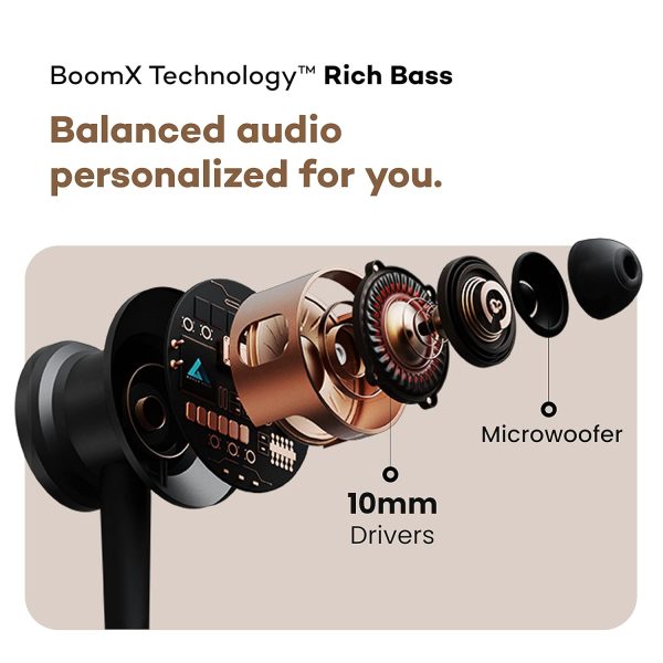 Boult Audio YCharge Wireless in Ear Bluetooth Earphones with 12H Playtime, Type-C Fast Charging (20Min=100% Playtime), Pro+ Calling Mic, Made in India, 12mm Bass Drivers, IPX5 Neckband (Black)