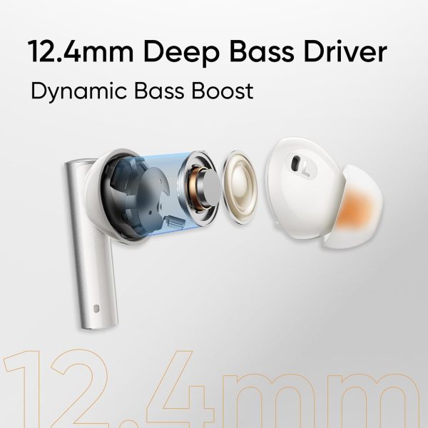 realme Buds Air 6 Tws in Ear Earbuds with 12.4 Mm Deep Bass Driver, 40 Hours Play Time, Fast Charge,50 Db Anc,Lhdc 5.0, 55 Ms Low Latency, Ip55 Dust & Water Resistant, Bluetooth V5.3 (Flame Silver)