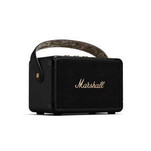 Marshall Kilburn II Portable Bluetooth Speaker with 20+ hours of portable playtime, (360° sound), Water-Resistant (IPX2) – Black & Brass.