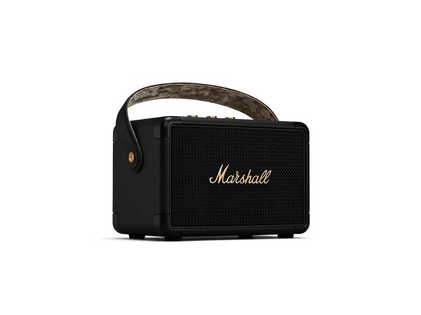 Marshall Kilburn II Portable Bluetooth Speaker with 20+ hours of portable playtime, (360° sound), Water-Resistant (IPX2) – Black & Brass.