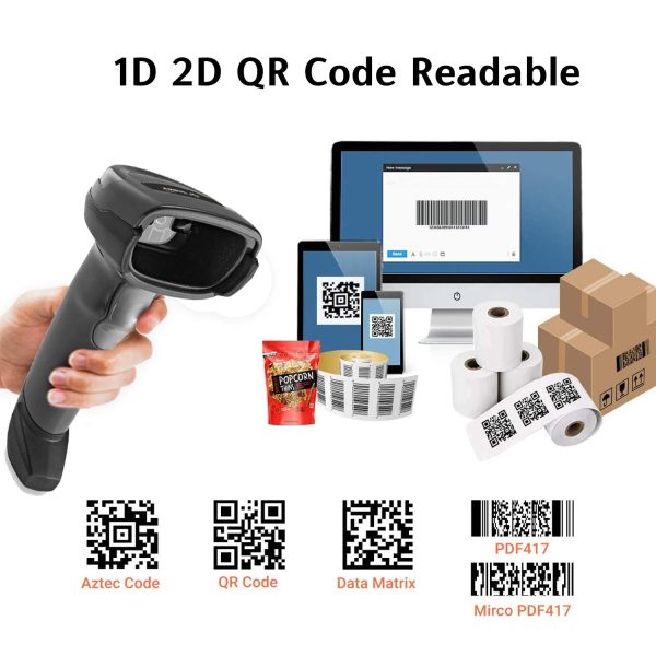 Zebra DS2208 1D 2D Handheld Barcode Scanner QR Wired USB Imager Black Corded Screen Code Reader (DS2208-SR7U2100AZK)