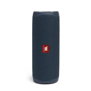JBL Flip 5 Wireless Portable Bluetooth Speaker, Signature Sound with Powerful Bass Radiator, Vibrant Colors with Rugged Fabric Design, Party Boost, IPX7 Waterproof & Type C (without Mic, Blue)