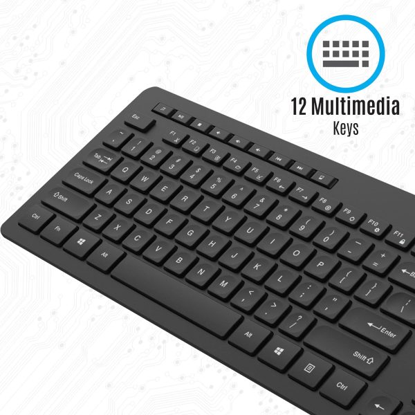 Zebronics ZEB-COMPANION 500 2.4GHz Wireless Keyboard & Mouse Combo, USB Nano Receiver, Chiclet Keys, Ultra Silent, Power On/Off Switch, Rupee Key, for PC/Mac/Laptop