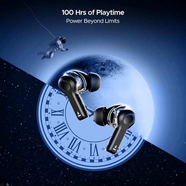 boAt Newly Launched Nirvana Space TWS in Ear Earbuds w/ 360º Spatial Audio, ANC Up to 32dB, 100hrs Playback, 4 Mics with AI-ENx™, Adaptive EQ, in-Ear Detection, DLC Drivers & Fast Pair(Cosmic Black)