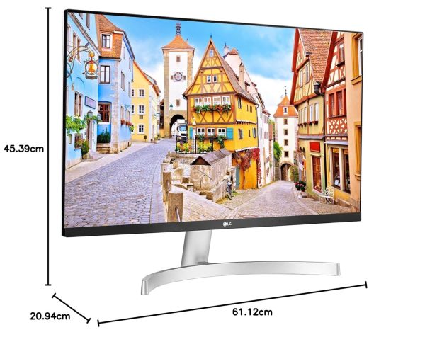 LG Electronics 27Ml600 Full Hd 27 Inch(69 Cm) LCD 1920 X 1080 Pixels IPS Monitor 3 Side Borderless Design with Inbuilt Speaker,Dual Hdmi&Vga Port-Reader Mode&Flicker Free Screen(Work&Education,White)