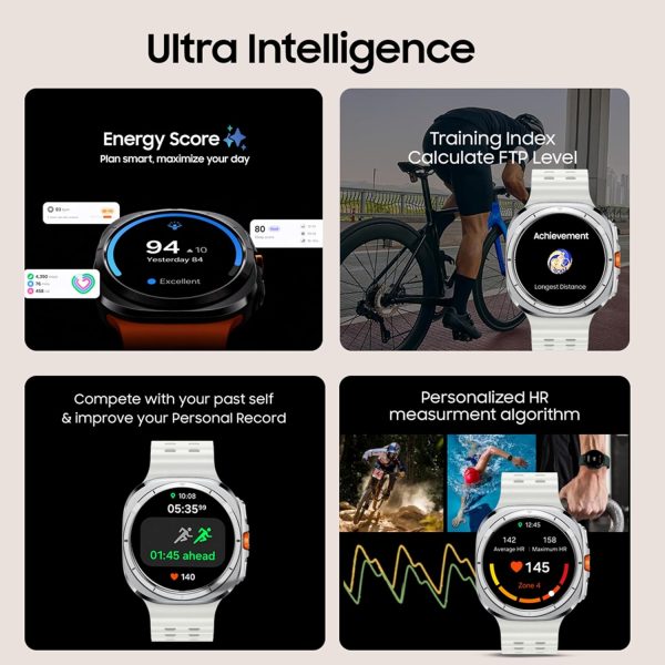 Samsung Galaxy Watch Ultra (47mm, LTE, White) with Upto 100h battery | 3nm Processor | Dual GPS | Quick Button/Siren | Sapphire Glass & Titanium | 10ATM & IP68 | BP & ECG Monitor | Energy Score & AGEs