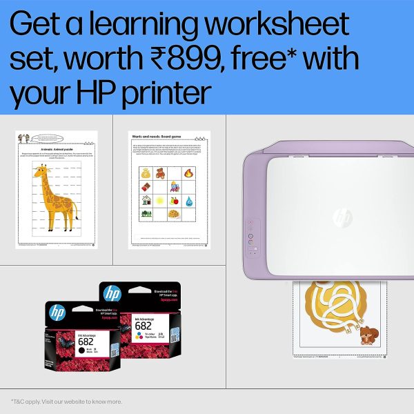 HP Deskjet 2331 Colour Printer, Scanner and Copier for Home/Small Office, Compact Size, Reliable, Easy Set-Up Through HP Smart App On Your Pc Connected Through USB, Ideal for Home.