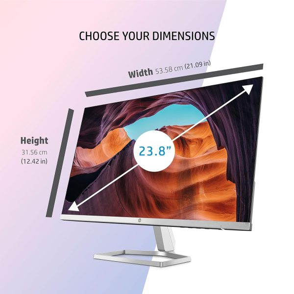 HP M22f 21.5-inches, 54.6 cm, FHD Monitor Eye Safe Certified Full HD IPS 3-Sided Micro-Edge Monitor, 75Hz, AMD Free Sync with 1xVGA, 1xHDMI 1.4 Ports, 300 nits (Silver, 1920 x 1080 pixels)