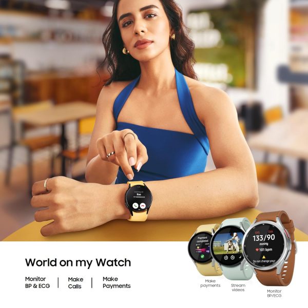 Samsung Galaxy Watch6 LTE (44mm, Silver, Compatible with Android only) | Introducing BP & ECG Features