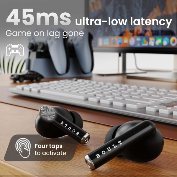 Boult Audio Newly Launched W20 Truly Wireless in Ear Earbuds with 35H Playtime, Zen™ ENC Mic, 45ms Low Latency, 13mm Bass Drivers, Type-C Fast Charging, Made in India, IPX5 ear buds TWS (Space Black)