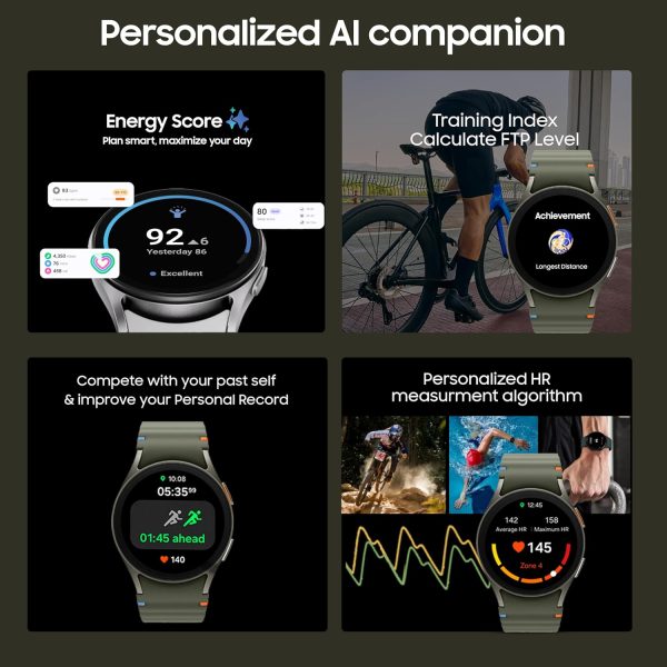 Samsung Galaxy Watch 7 (40mm, Green, BT+LTE) with 3nm Processor | Dual GPS | Sapphire Glass & Armour Aluminum | 5ATM & IP68 | HR, SpO2, BP & ECG Monitor