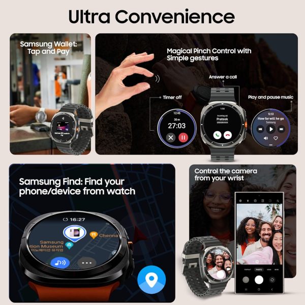 Samsung Galaxy Watch Ultra (47mm, LTE, Silver) with Upto 100h battery | 3nm Processor | Dual GPS | Quick Button/Siren | Sapphire Glass & Titanium | 10ATM & IP68 | BP & ECG Monitor |Energy Score & AGEs