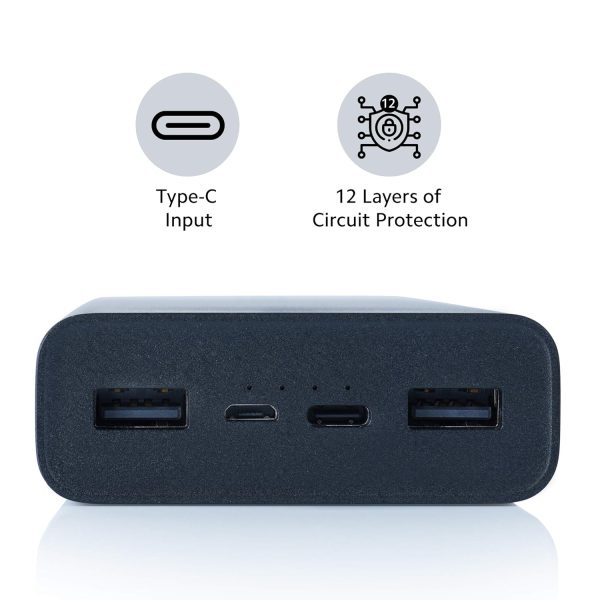 MI Power Bank 3i 20000mAh Lithium Polymer 18W Fast Power Delivery Charging | Input- Type C | Micro USB| Triple Output | Black.