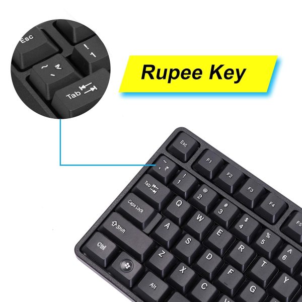 ZEBRONICS USB Keyboard with Rupee Key, USB Interface and Retractable stand - K20