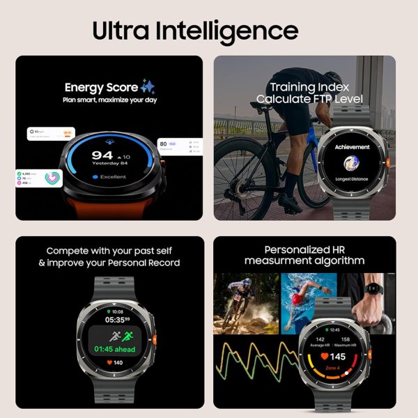 Samsung Galaxy Watch Ultra (47mm, LTE, Silver) with Upto 100h battery | 3nm Processor | Dual GPS | Quick Button/Siren | Sapphire Glass & Titanium | 10ATM & IP68 | BP & ECG Monitor |Energy Score & AGEs