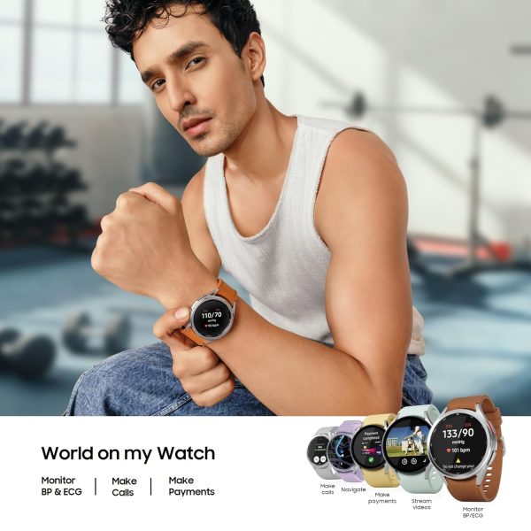 Samsung Galaxy Watch6 LTE (44mm, Silver, Compatible with Android only) | Introducing BP & ECG Features