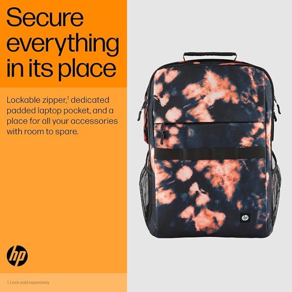 HP Campus XL Tie Dye Backpack/Tie-Dye Pattern/Backpacks/Lockable zippers; Puncture-proof zippers; Padded laptop pocket/Water resistant