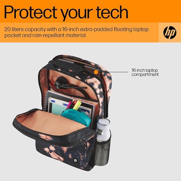 HP Campus XL Tie Dye Backpack/Tie-Dye Pattern/Backpacks/Lockable zippers; Puncture-proof zippers; Padded laptop pocket/Water resistant