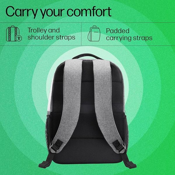 HP 320 15.6-inch Backpacks/Trolley Pass-Through; Padded Back Panel; Padded air mesh Panel/Hand wash and air Dry/Padded Laptop Pocket/1 Year Limited Warranty (793A6AA)