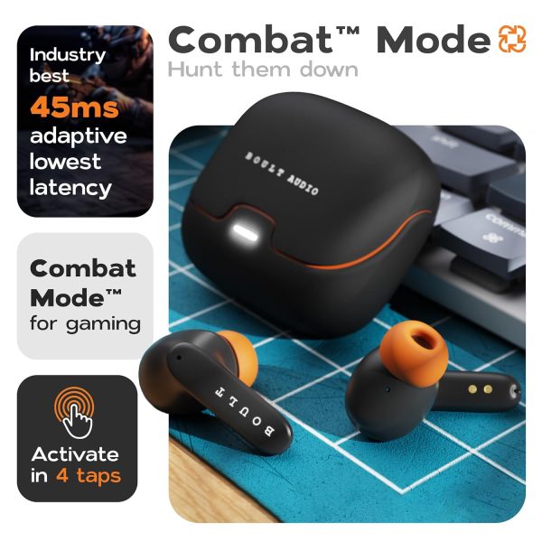 Boult Audio Z40 Pro with 100H Playtime, Quad Mic ENC, 45ms Low Latency Gaming, Premium Rubber Grip Case, 13mm Bass Drivers, Made in India TWS Bluetooth 5.3 Truly Wireless in Ear Earbuds (Midnight)