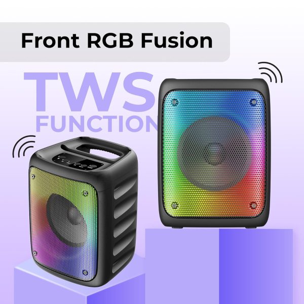 ZEBRONICS Sound Feast 91 24W Output, Portable Wireless Speaker with Bluetooth 5.0, FM Radio, TWS, 6.3mm Wired Mic Support, USB, mSD, AUX, Mobile Holder and RGB Lights