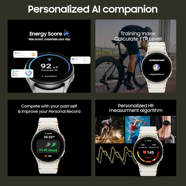 Samsung Galaxy Watch 7 (40mm, Cream, BT) with 3nm Processor | Dual GPS | Sapphire Glass & Armour Aluminum | 5ATM & IP68 | HR, SpO2, BP & ECG Monitor