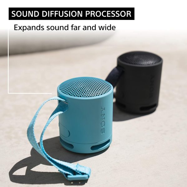 Sony [New Srs-Xb100 Wireless Bluetooth Portable Lightweight Super-Compact Travel Speaker,Extra-Durable Ip67 Waterproof & Dustproof,16 Hrs Batt,Versatile Strap,Extra Bass & Hands-Free Calling-Blue