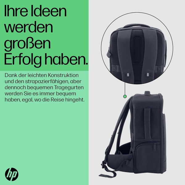 HP Creator Backpack, fits up to 16.1 inch laptop, customizable and removable dividers, water resistant, lightweight, padded straps,100% recycled polyester