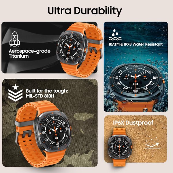 Samsung Galaxy Watch Ultra (47mm, LTE, Gray) with Upto 100h battery | 3nm Processor | Dual GPS | Quick Button/Siren | Sapphire Glass & Titanium | 10ATM & IP68 | BP & ECG Monitor | Energy Score & AGEs