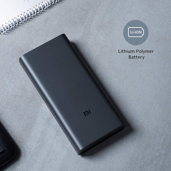 MI Power Bank 3i 20000mAh Lithium Polymer 18W Fast Power Delivery Charging | Input- Type C | Micro USB| Triple Output | Black.