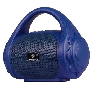 Zebronics ZEB-COUNTY 3W Wireless Bluetooth Portable Speaker With Supporting Carry Handle, USB, SD Card, AUX, FM & Call Function (Blue)