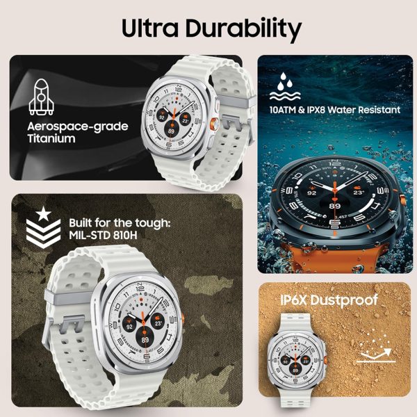 Samsung Galaxy Watch Ultra (47mm, LTE, White) with Upto 100h battery | 3nm Processor | Dual GPS | Quick Button/Siren | Sapphire Glass & Titanium | 10ATM & IP68 | BP & ECG Monitor | Energy Score & AGEs