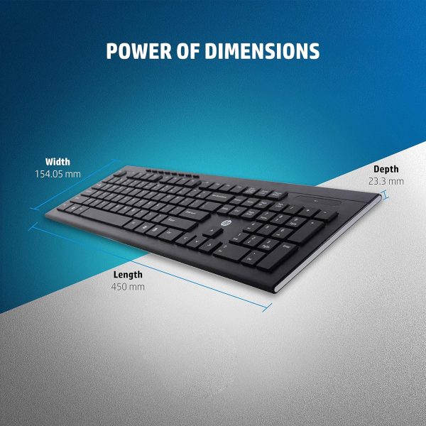 HP USB Wireless Spill Resistance Keyboard and Mouse Set with 10m Working Range 2.4G Wireless Technology / 3 Years Warranty (4SC12PA), Black