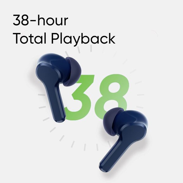 realme Buds T110 with Ai Enc for Calls, Upto 38 Hours of Playback and Fast Charging Bluetooth in Ear Headset (Jazz Blue, True Wireless)