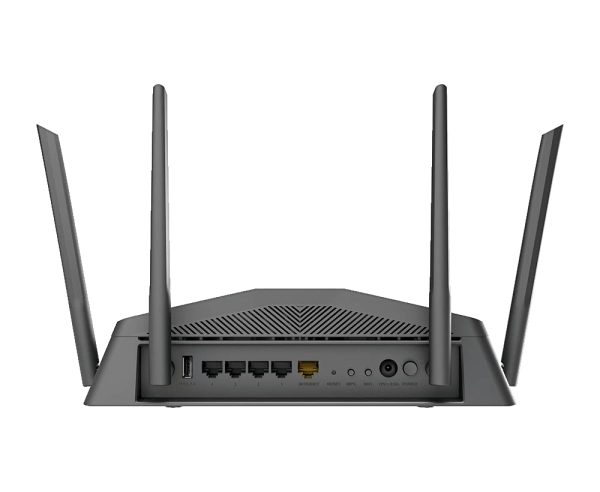 D-Link DIR-2640, AC 2600 Mbps MU-MIMO Dual Band High Power WiFi Router, 5 Gigabit Port, 4 External Antenna, Voice Control Compatible with Alexa & Google Assistant, 2 USB Ports, Black