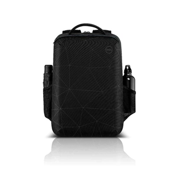 Dell 15" EcoLoop Essential Backpack-Black (CP3724), 20L Capacity, Water Bottle Holder, Water Resistant, Zippered Front Pocket, Reflective Elements, Foam Padded Laptop Compartment-Part Code: 460-BCTS