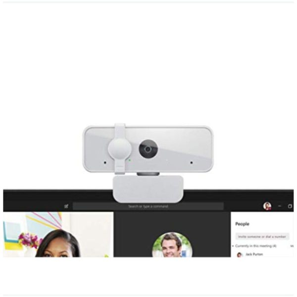 Lenovo 300 FHD Webcam with Full Stereo Dual Built-in mics | FHD 1080P 2.1 Megapixel CMOS Camera |Ultra-Wide 95 Lens, Digital Zoom | 360 Rotation | Flexible Mount, Cloud Grey