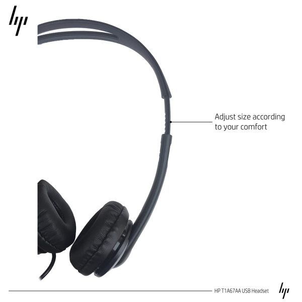 Hp Stereo Usb headset p.no t1a67aa Wired On Ear Headphones With Mic And Volume Control