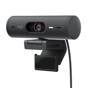 Logitech Brio 500 Full Hd Webcam with Auto Light Correction,Show Mode, Dual Noise Reduction Mics, Webcam Privacy Cover, Works with Microsoft Teams, Google Meet, Zoom, USB-C Cable - Graphite - Digital