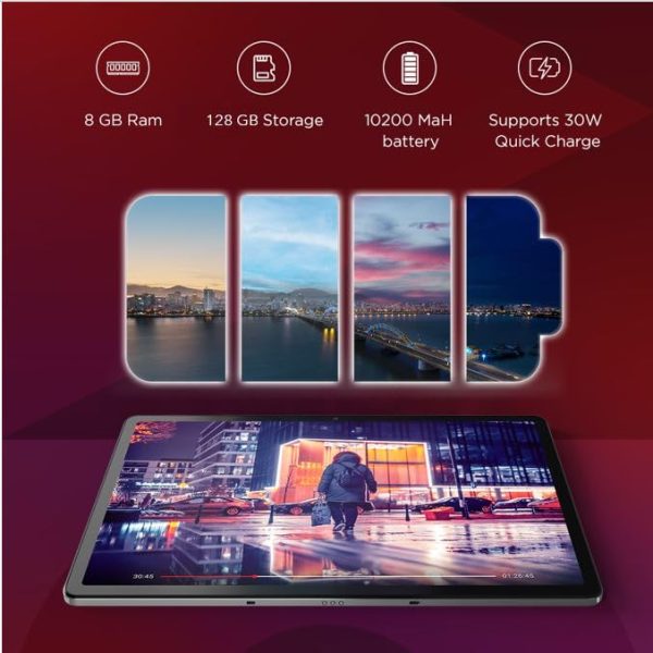 Lenovo Tab P12| 12.7 Inch| 8 GB, 128 GB Expandable| 3K Display| 10200 mAh Battery| JBL Quad Speakers with Dolby Atmos|Wi-Fi 6 Certified| Octa-Core Processor|13 MP Front Camera (Storm Grey, ZACH0070IN)