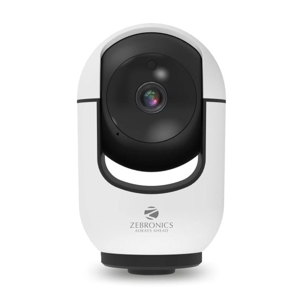 ZEBRONICS Smart Cam 105 WiFi 355 Degree PTZ Camera with Video Monitoring, Night Vision, Motion Tracking, 2MP 1080p, App Access, 2 Way Audio, Ceiling Mount, MicroSD Card & Cloud Storage Support, White